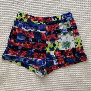 TopShop High Waisted Patterned Shorts Size 6